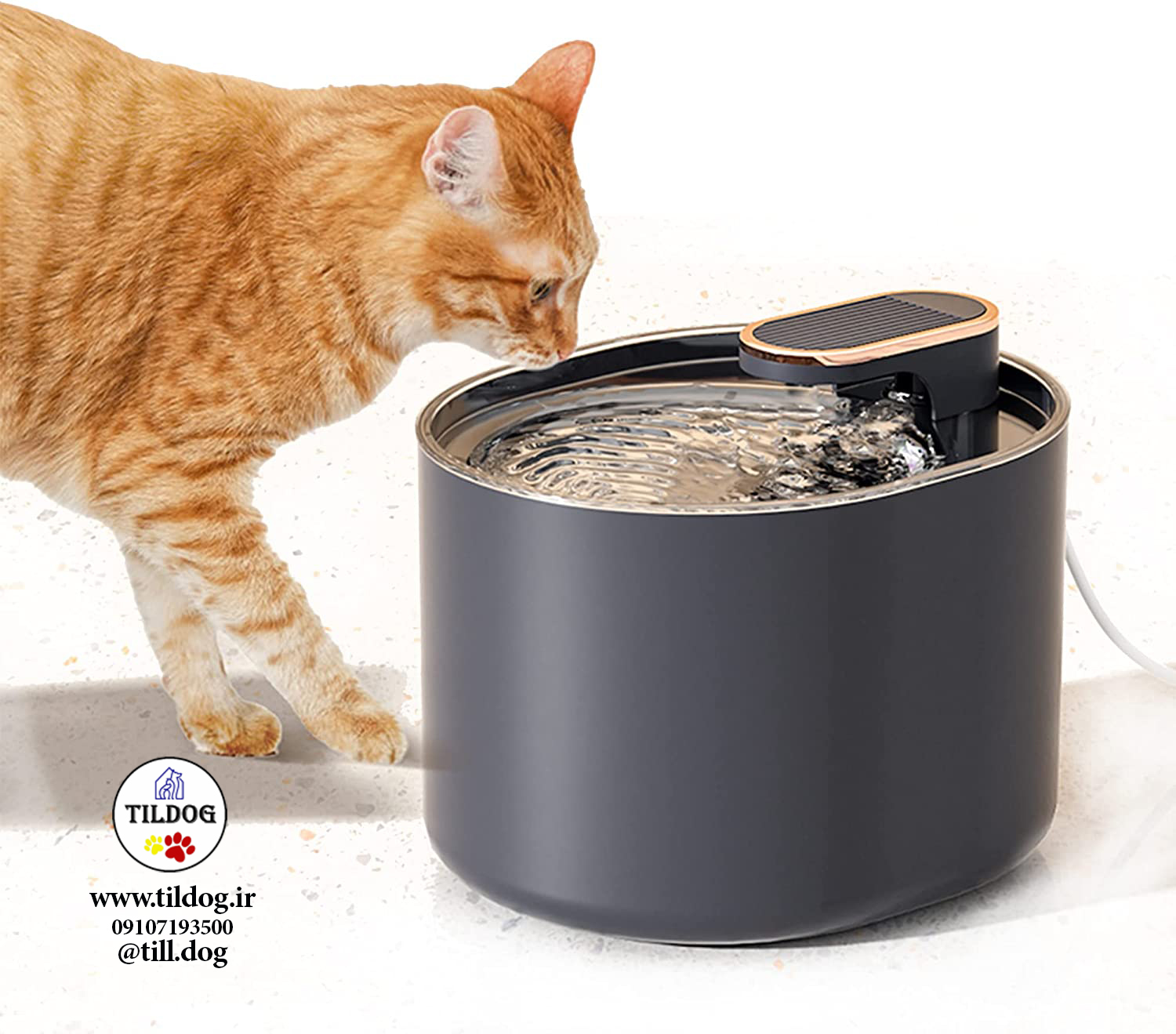 آبخوری اتوماتیک سگ و گربه HUIKYO  کد F105 ، با فیلتر حصیر و کربن
