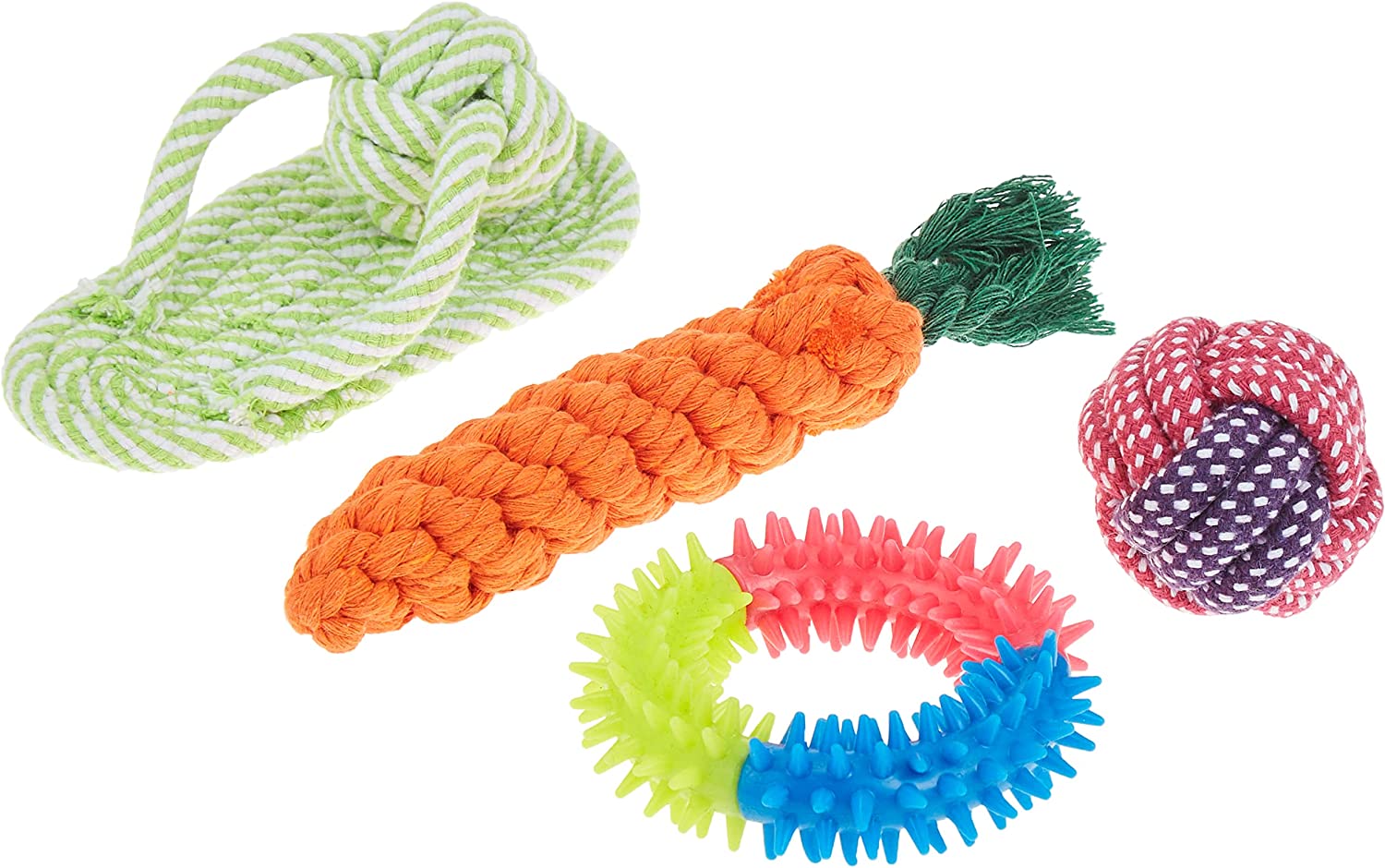  عدد ست هدیه اسباب بازی های توله سگ پت با طناب و جویدن اسباب بازی های جیر جیر برای گربه سگ