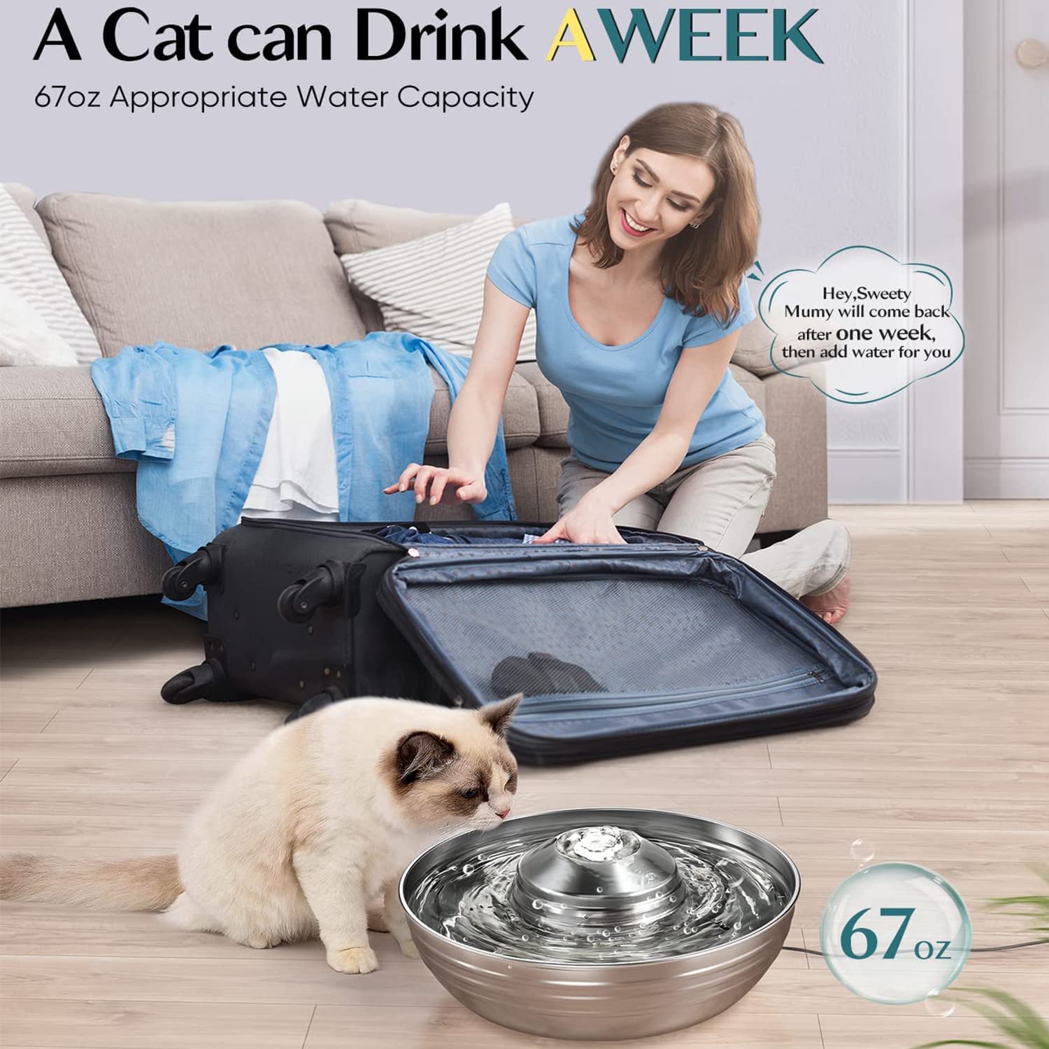 آبنمای گربه از فولاد ضد زنگ 304 ساخته شده است و بادوام تر و مقاوم تر در برابر خوردگی است. بدون BPA و قابل شستشو در ماشین ظرفشویی، تمیز کردن آسان.