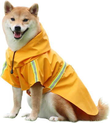 کت بارانی سگ بزرگ برند WLWNG کد PS 501 ، قابل تنظیم ، یک لباس ضد آب برای حیوانات خانگی ، سبک وزن ،  هودی پانچو با نوار بازتابنده