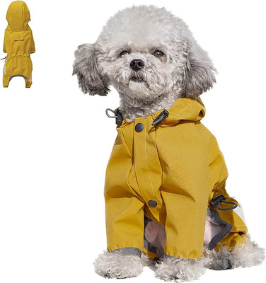 بارانی ضد آب سگ توله سگ برند SYOSI کد PS 503 ،  با کلاه برای سگ های کوچک متوسط، پانچو با بند انعکاسی، ژاکت سبک با سوراخ بند، کت بارانی پوشاننده تمام بدن