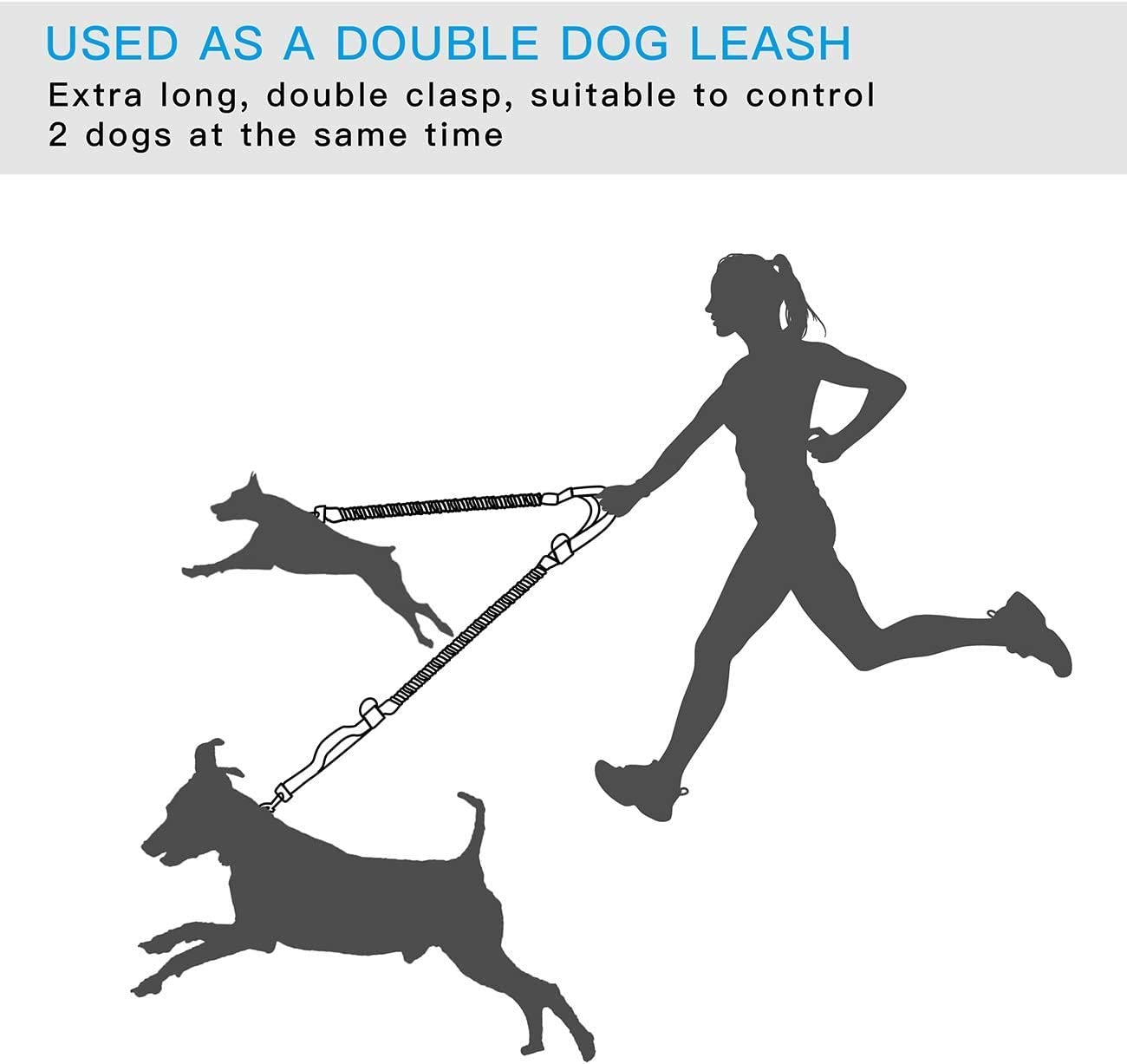 ساخت بانجی دوگانه قوی: طراحی بانجی دوتایی به جذب شوک، تکان و پرش از سگ‌ها تا وزن 150 پوند کمک می‌کند، فشار کمر را کاهش می‌دهد و خطر آسیب دیدگی را کاهش می‌دهد.