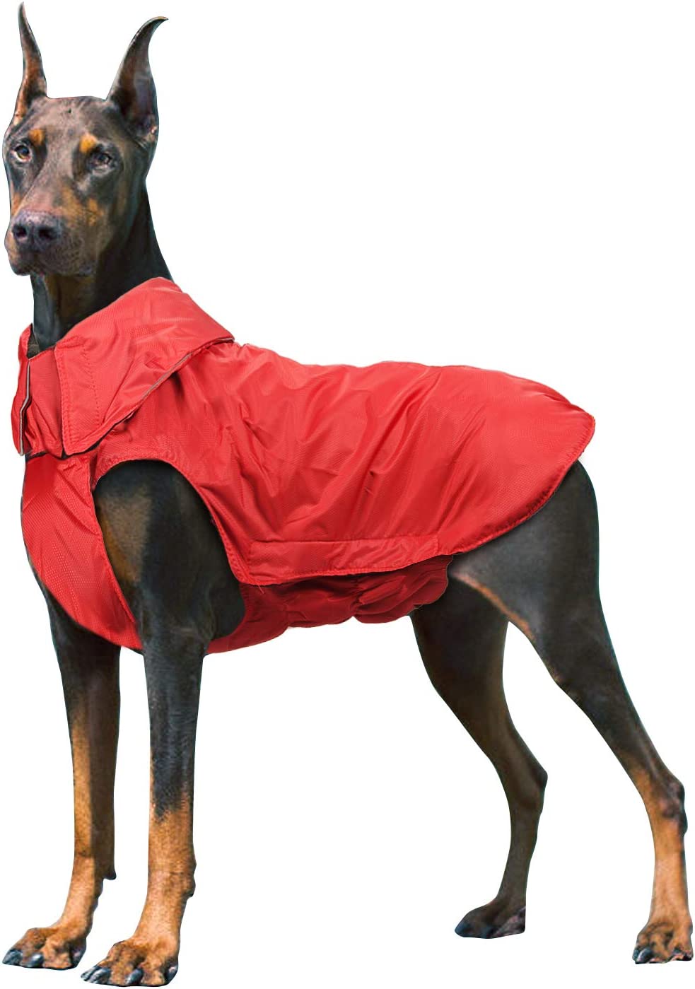 کت سگ بارانی سگ با نوارهای بازتابنده ایمن برای پوشاک در فضای باز سگ های بزرگ متوسط 