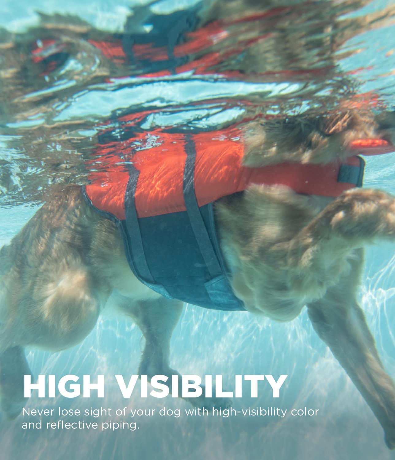  جلیقه شنا نجات سگ Granby Splash با مواد ripstop ساخته شده است که حداکثر شناوری را در آب بدون محدودیت حرکت در خشکی ایجاد می کند
