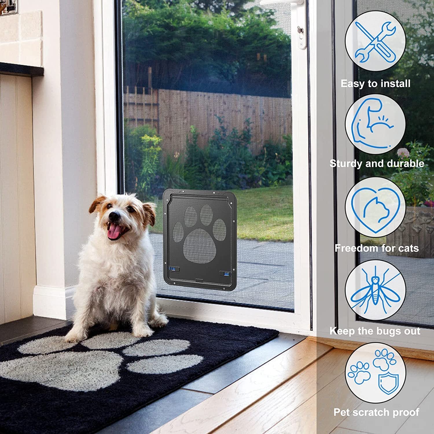 درب سگ با درب های مغناطیسی، مغناطیسی داخلی می تواند درب را به طور خودکار هنگام خروج سگ شما بسته نگه دارد.
