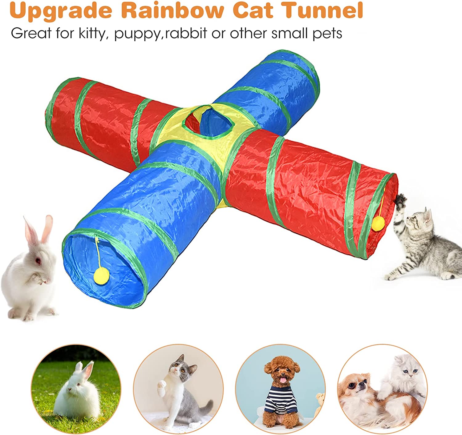 】تونل بازی گربه تاشو را می توان به راحتی جمع کرد یا در چند ثانیه باز کرد، به راحتی قابل نگهداری و قابل حمل در هنگام بیرون رفتن یا مسافرت است