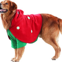 لباس شنل سگ کریسمس FLAdorepet برای سگ بزرگ، لباس بابا نوئل حیوان خانگی، کت شنل سگ زمستانی در هوای سرد