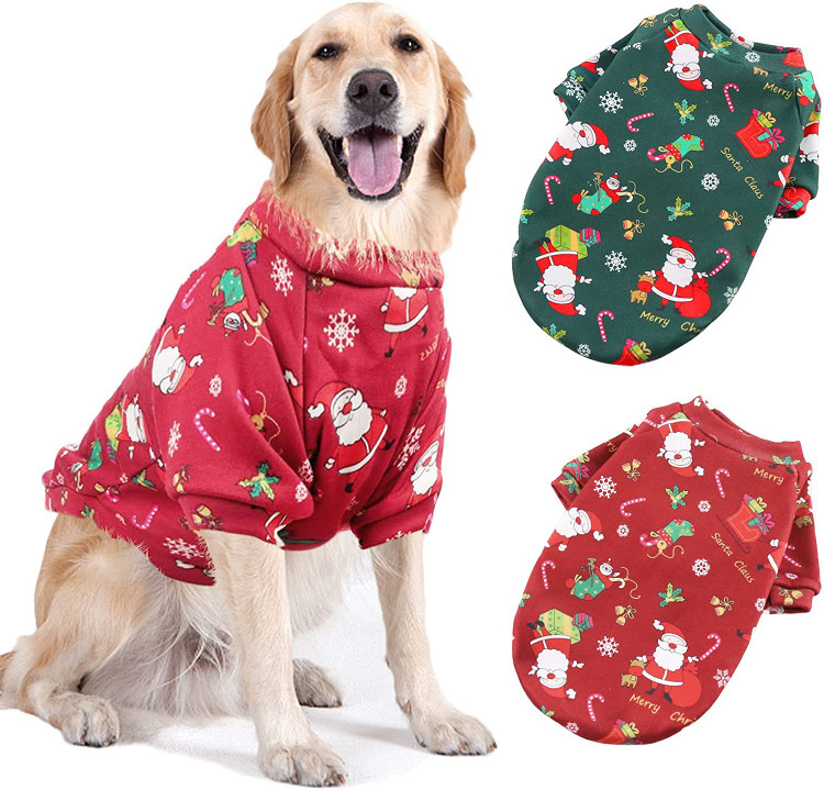  لباس کریسمس سگ بزرگ - ژاکت - لباس زمستانی گرم کریسمس توله سگ برای سگ لباس در هوای سرد برای سگ های متوسط