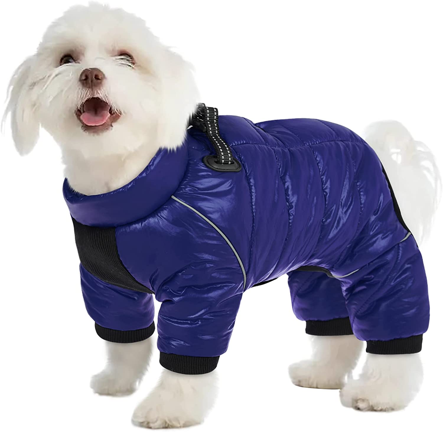 کت سگ AOFITEE، کت سگ ضد آب برای زمستان، لباس برفی تمام بدن سگ گرم، جلیقه سگ پشمی زیپ دار، کت سگ در هوای سرد با نوارهای انعکاسی، پوشاک سگ ضد باد در فضای باز برای سگ های کوچک