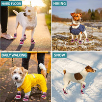 چکمه های سگ با پارچه های راحت، کشسان، قابل تنفس، ضد آب و زیره لاستیکی محکم ساخته شده اند.