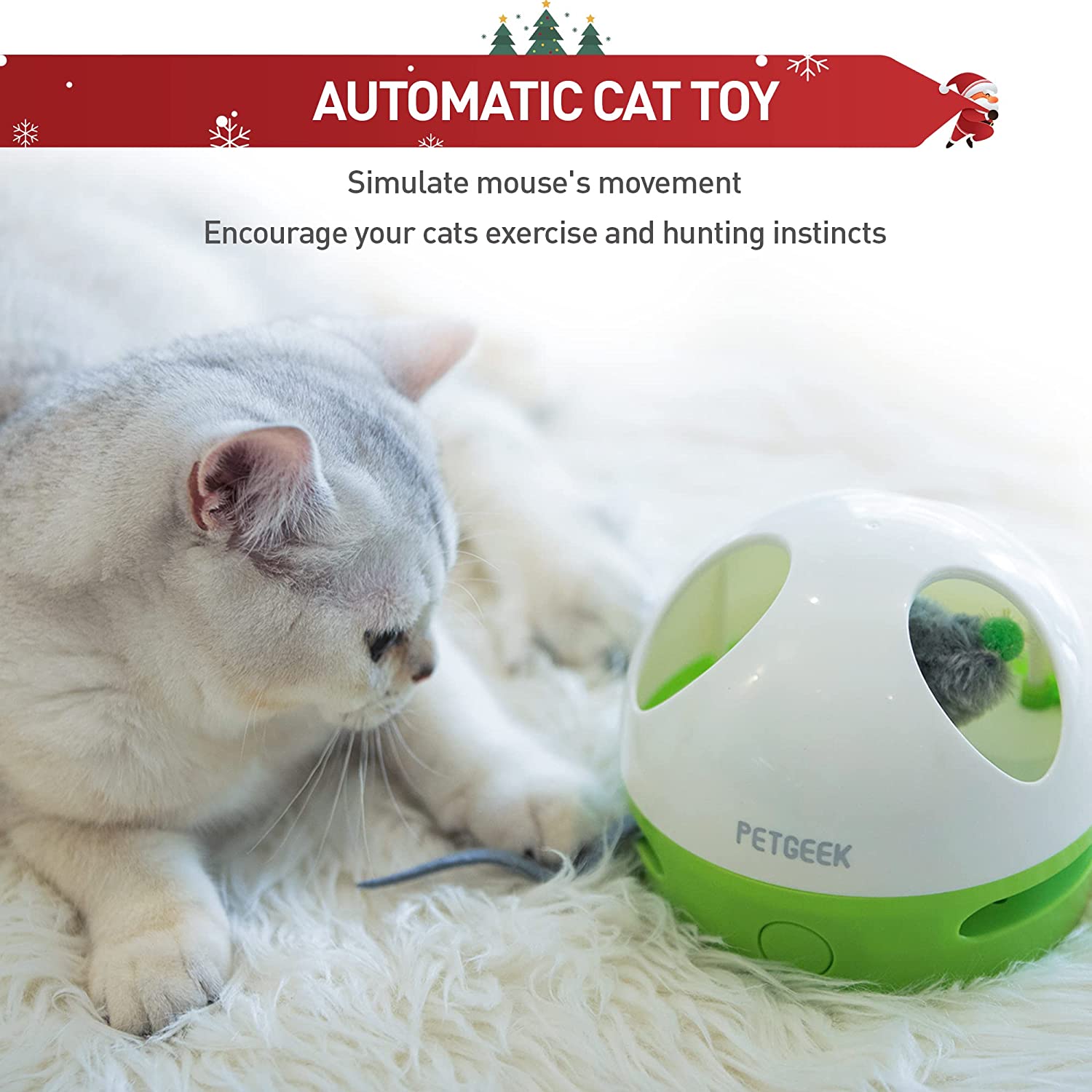  اسباب بازی موش گربه الکترونیکی هر دو صدای محرک موش را با پُر از قلاب گربه ای ترکیب می کند، دو تیزر مختلف شادی مضاعف را برای گربه های شما به ارمغان می آورد