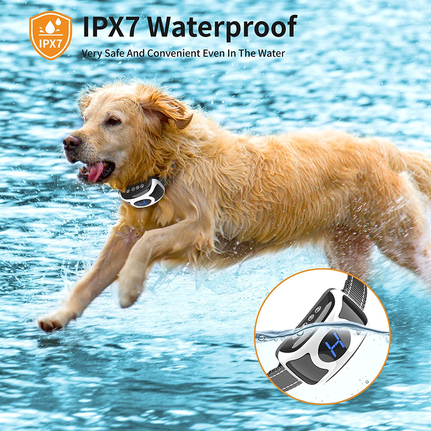     2 ساعت شارژ سریع و قلاده پارس ضد آب قلاده آموزش سگ با باتری لیتیومی داخلی قابل شارژ است