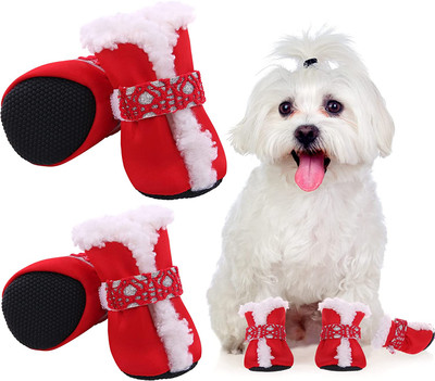 چکمه‌های زمستانی سگ ( کفش‌های با زیره ضدآب ضد لغزش و بند قابل تنظیم ) برند : AOFITEE کد : K 805