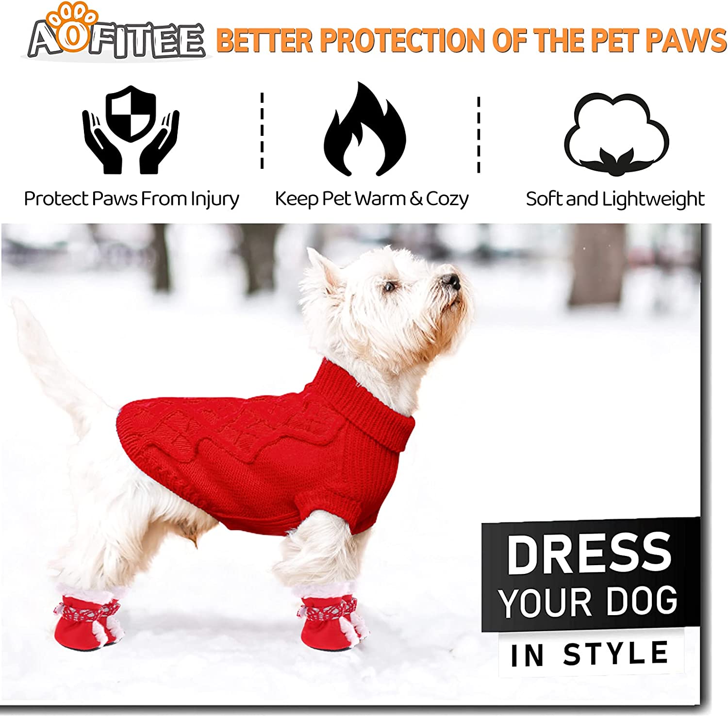  چکمه های برفی توله سگ ما با آستر پشمی نرم و گرم داخل آن می تواند از پنجه های سگ شما در برابر یخ زدگی محافظت کند، آنها را گرم، خشک و راحت در پاییز و زمستان سرد نگه دارد.