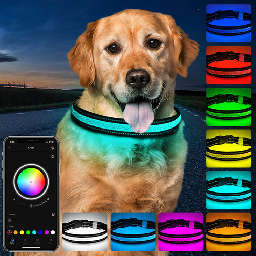 قلاده سگ لایت‌آپ ( قلاده سگ LED چند رنگ قابل شارژ ) برند: Mutovlin کد : GH 530