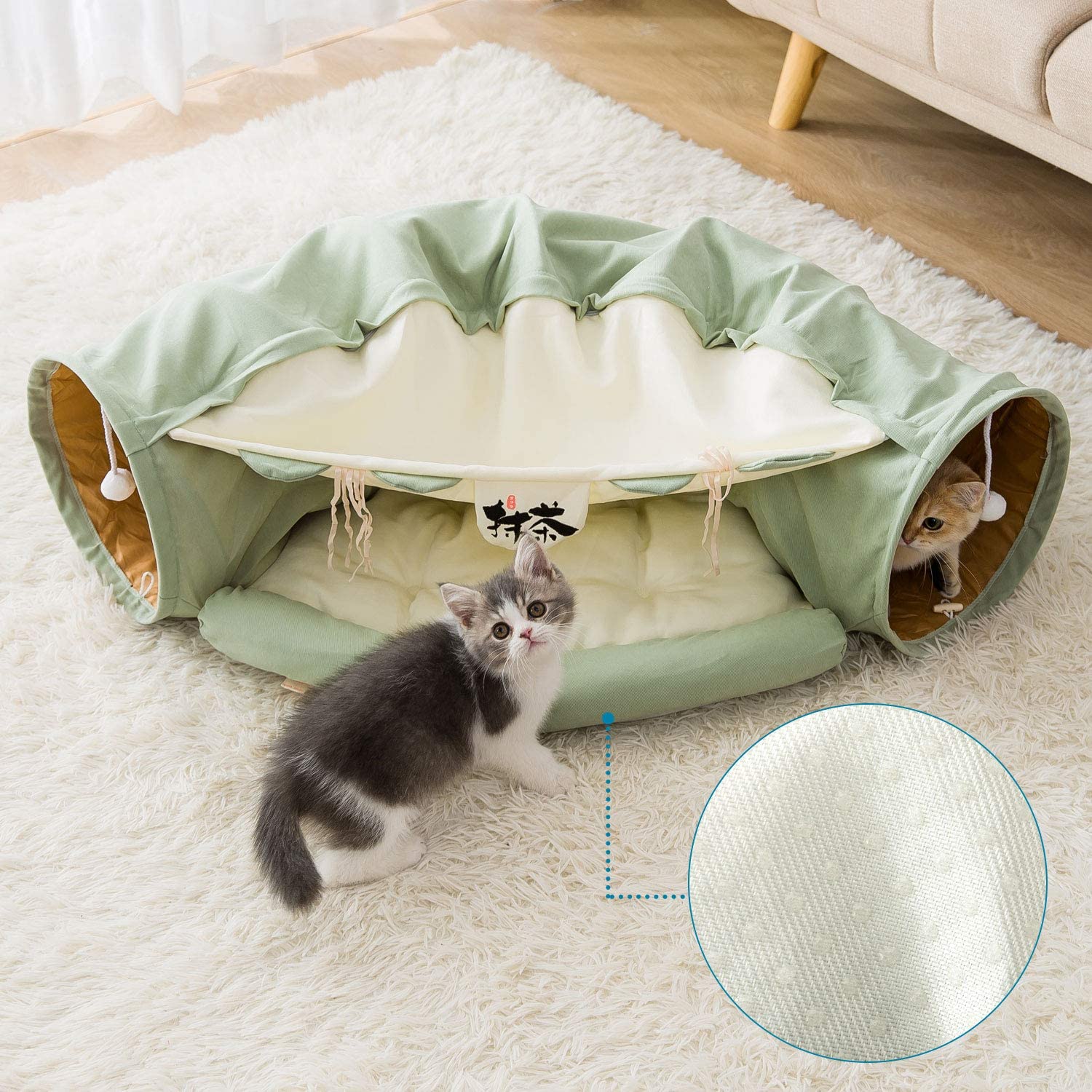  اسباب بازی های تونل گربه در ورودی تونل یا توپ های روی پرده لانه گربه با لذت کوچک بازی گربه در زمان های معمولی روبرو می شوند