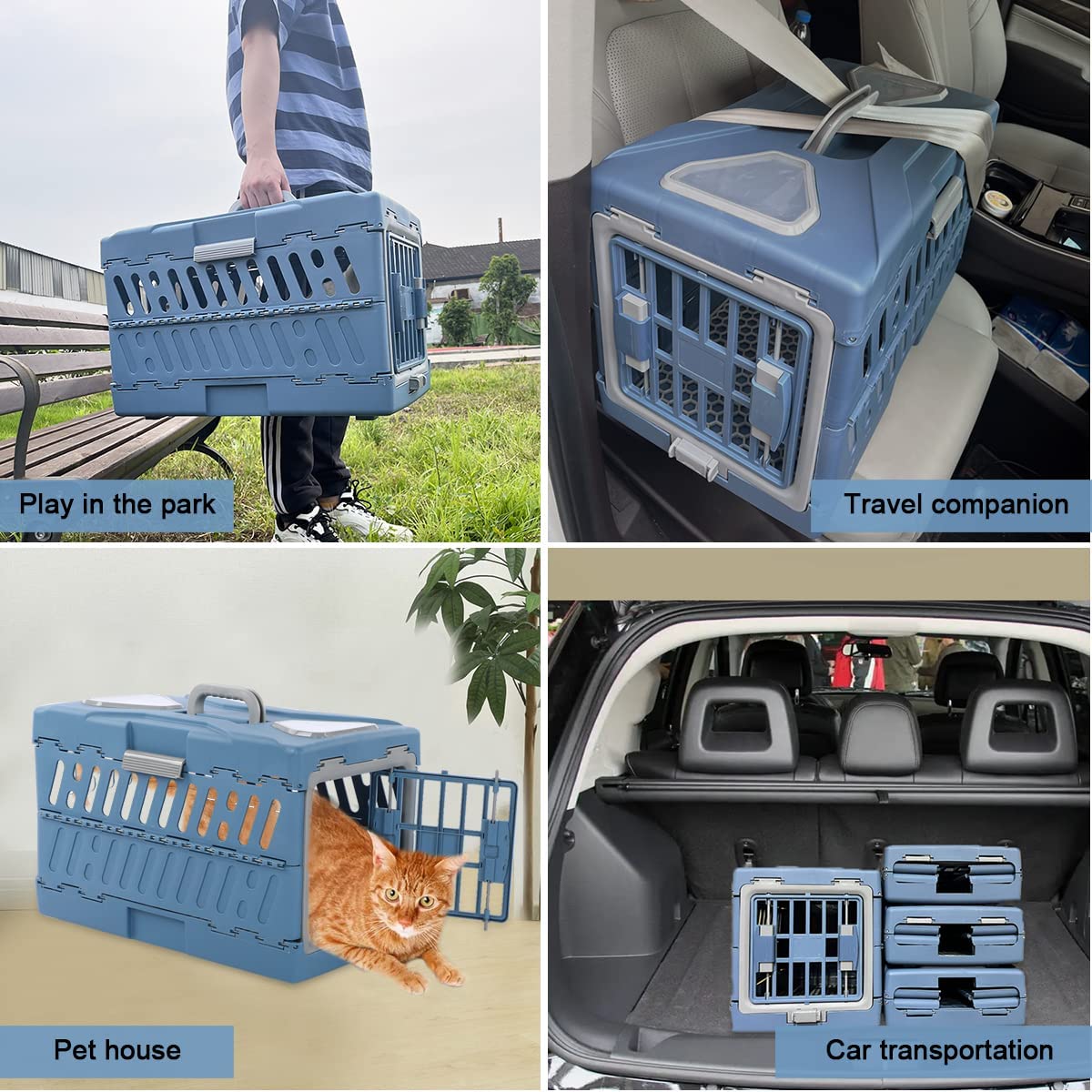  جعبه مسافرتی حیوان خانگی از پلاستیک بادوام انعطاف پذیر استفاده می کند تا اطمینان حاصل شود که حامل مسافرتی سگ پایدارتر است و مجهز به بشقاب ادرار است