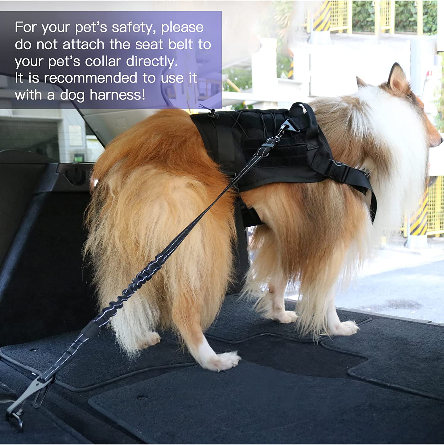  کمربند ایمنی مهار سگ AUBELL از بانداژ با کیفیت بالا ساخته شده است، خاصیت ارتجاعی قوی می تواند سگ ها را از ترمز ناگهانی یا چرخش های تند محافظت کند و می تواند از 25 اینچ تا 32 اینچ تنظیم شود