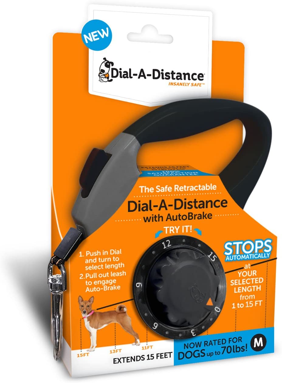 بند سگ قابل جمع شدن با فاصله ، قابل تنظیم 0 تا 15 فوت، ترمز خودکار و قفل برند: Dial کد : BM 401
