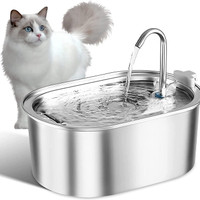 آبخوری گربه استیل ضد زنگ ، آبنمای 3،2 لیتری  برند : Angju  کد : F 123