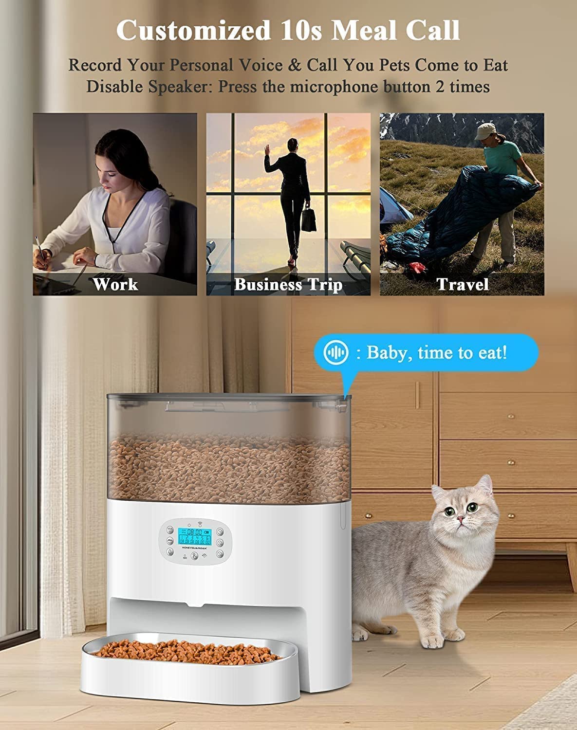 غذاخوری اتوماتیک گربه با اتصال به وای فای و قابلیت ضبط صدا برند: HoneyGuaridan  کد : E 220