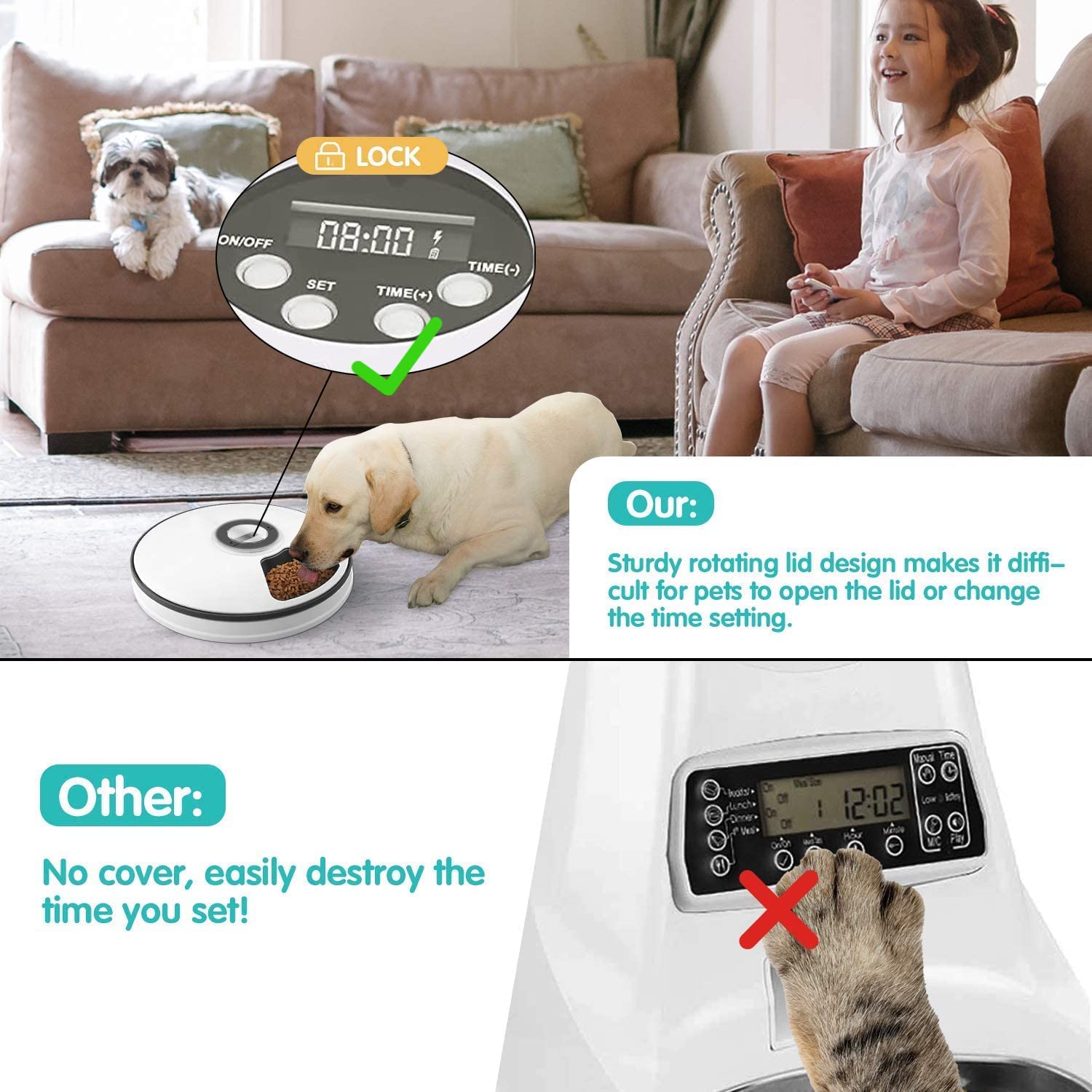 غذاخوری اتوماتیک گربه قابل برنامه ریزی با یادآور صوتی  ( تک کاسه ) برند : Skade  کد : E 240