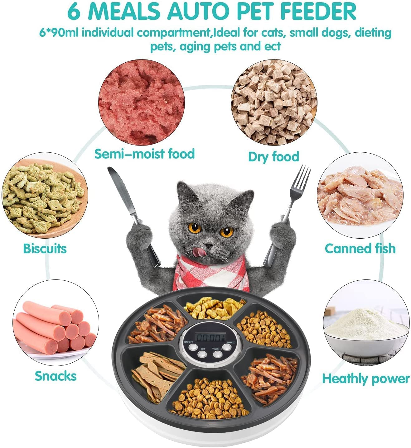غذاخوری اتوماتیک گربه قابل برنامه ریزی با یادآور صوتی  ( تک کاسه ) برند : Skade  کد : E 240