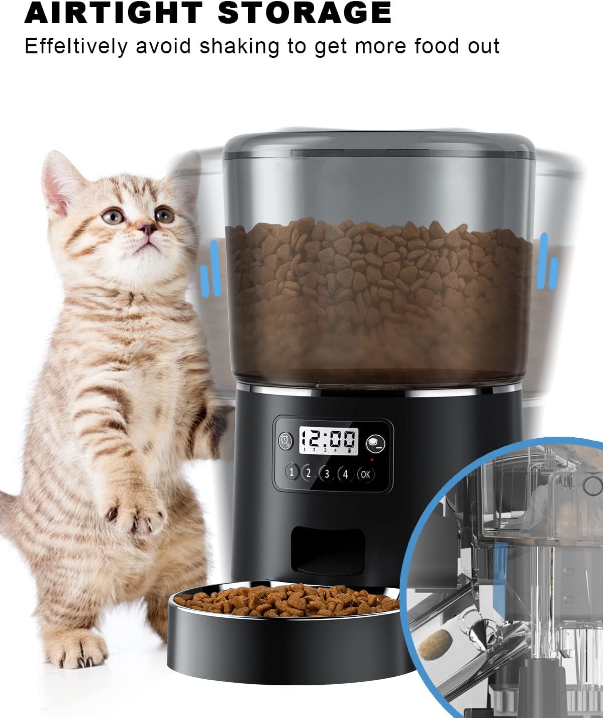 غذاخوری اتوماتیک گربه 4 لیتری ( تغذیه کننده خودکار حیوانات خانگی ) برند : PROTON  کد : E 250