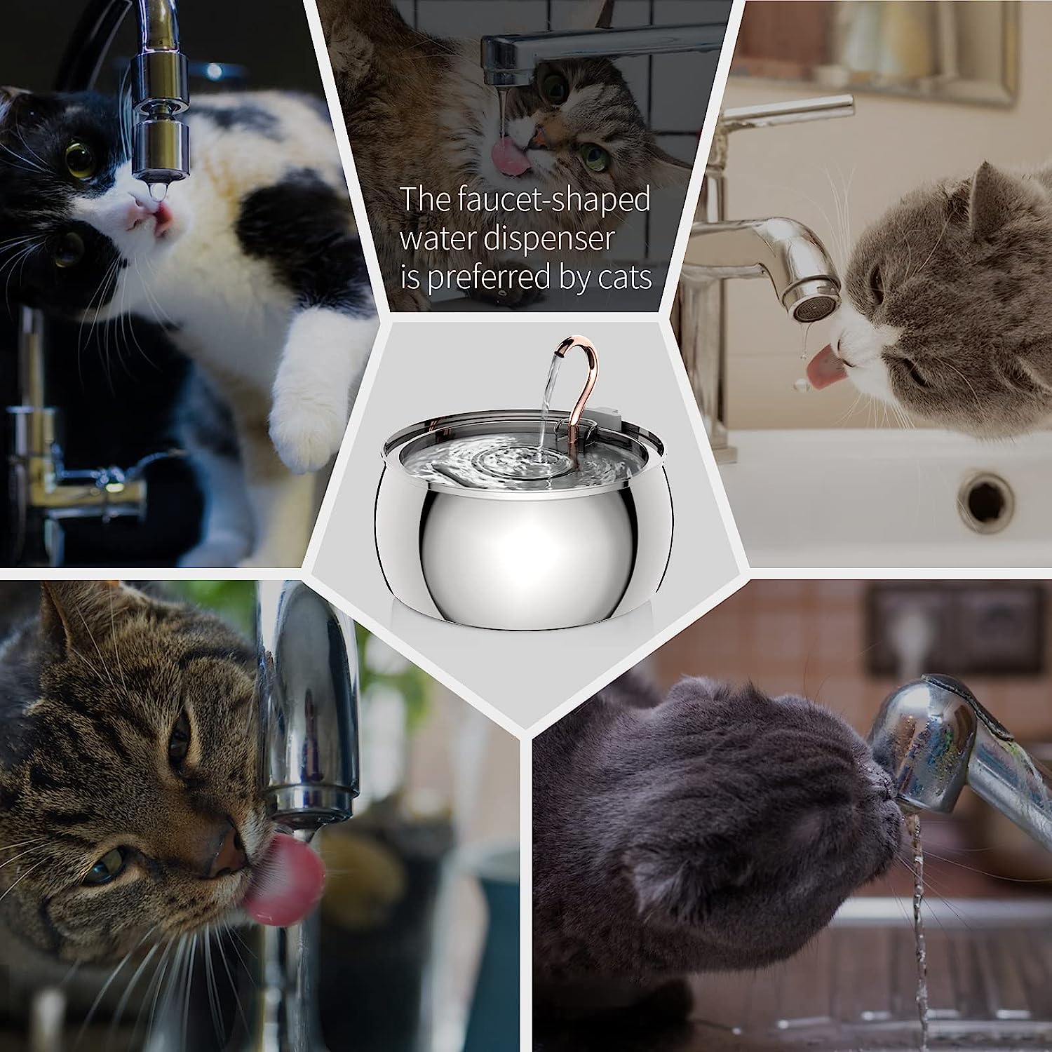 آبخوری گربه استنلس استیل خودکار ( آبخوری اتوماتیک حیوانات خانگی) برند : tomxcute  کد : F 128