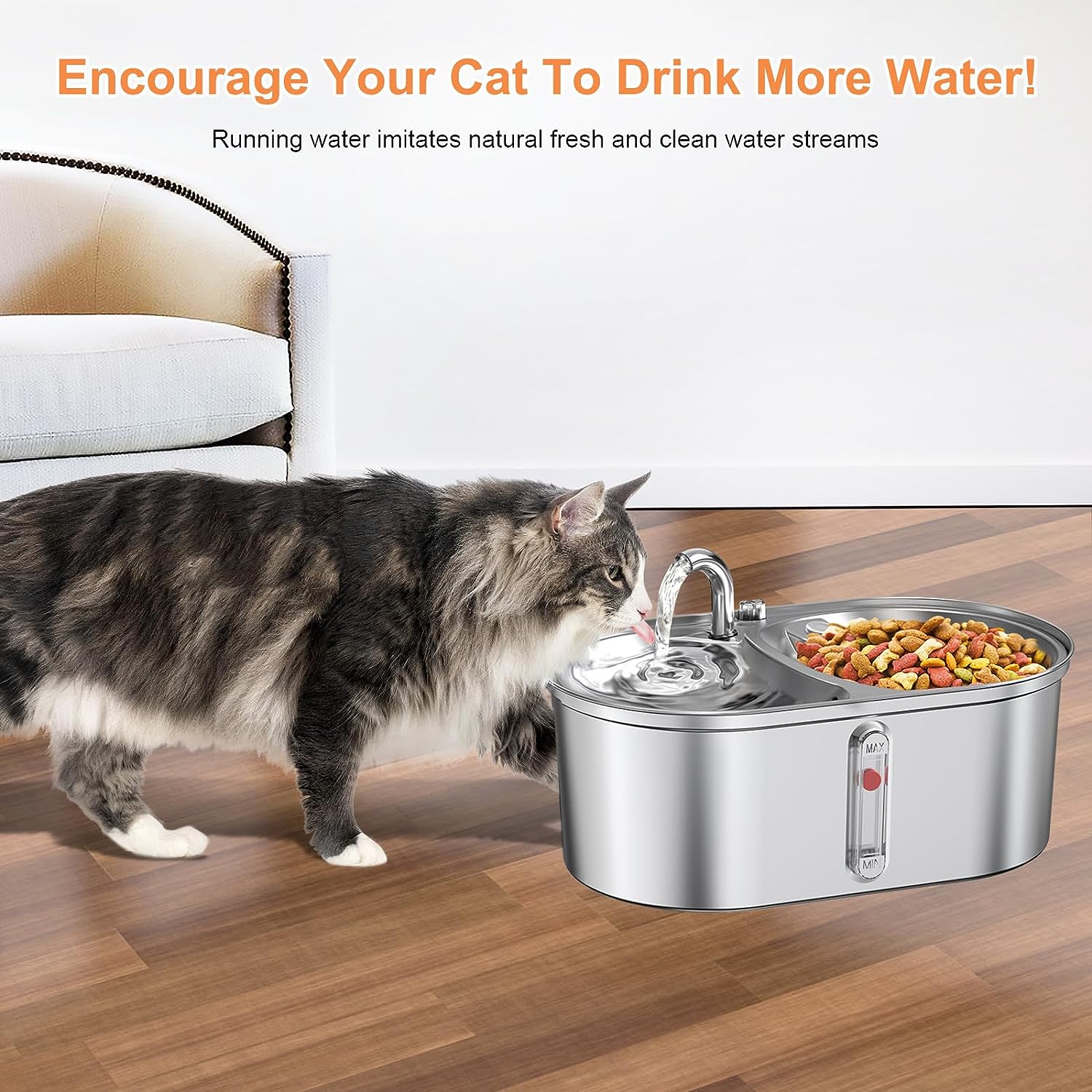 آبخوری فواره ای گربه و سگ 2 در1 ( آب و غذا ) برند: keywords کد : F 132