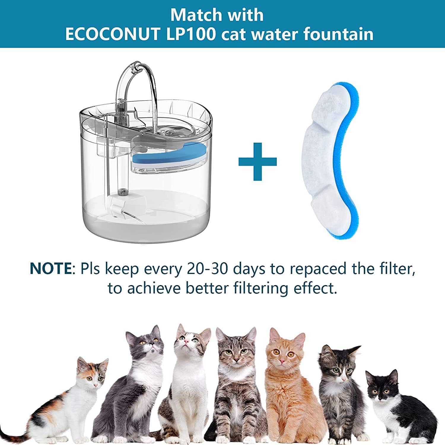 فیلتر آبخوری اتوماتیک  گربه ، سگ  ، بسته 8 عددی برند :  suitU  کد : FA 210