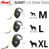 بند جمع شونده فلکسی سگ غول پیکر حرفه ای 10 متری ، زرد نئونی برند: FLEXI  کد :  BG 200