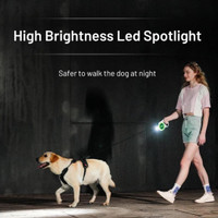 بند سگ قابل جمع شدن 5 متری بدون گره خوردن با نورپردازی و قابل شارژ برند: Generic  کد : BG 300