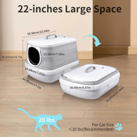توالت گربه ، جعبه خاک گربه 13 لیتری کاملاً پوشیده، جعبه بستر تاشو و قابل حمل برند : Angju  کد : X 1600