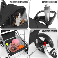 کالسکه سگ خانگی تاشو ، با چرخ های چرخشی 360 درجه برند : NeoStyle  کد : KL 940
