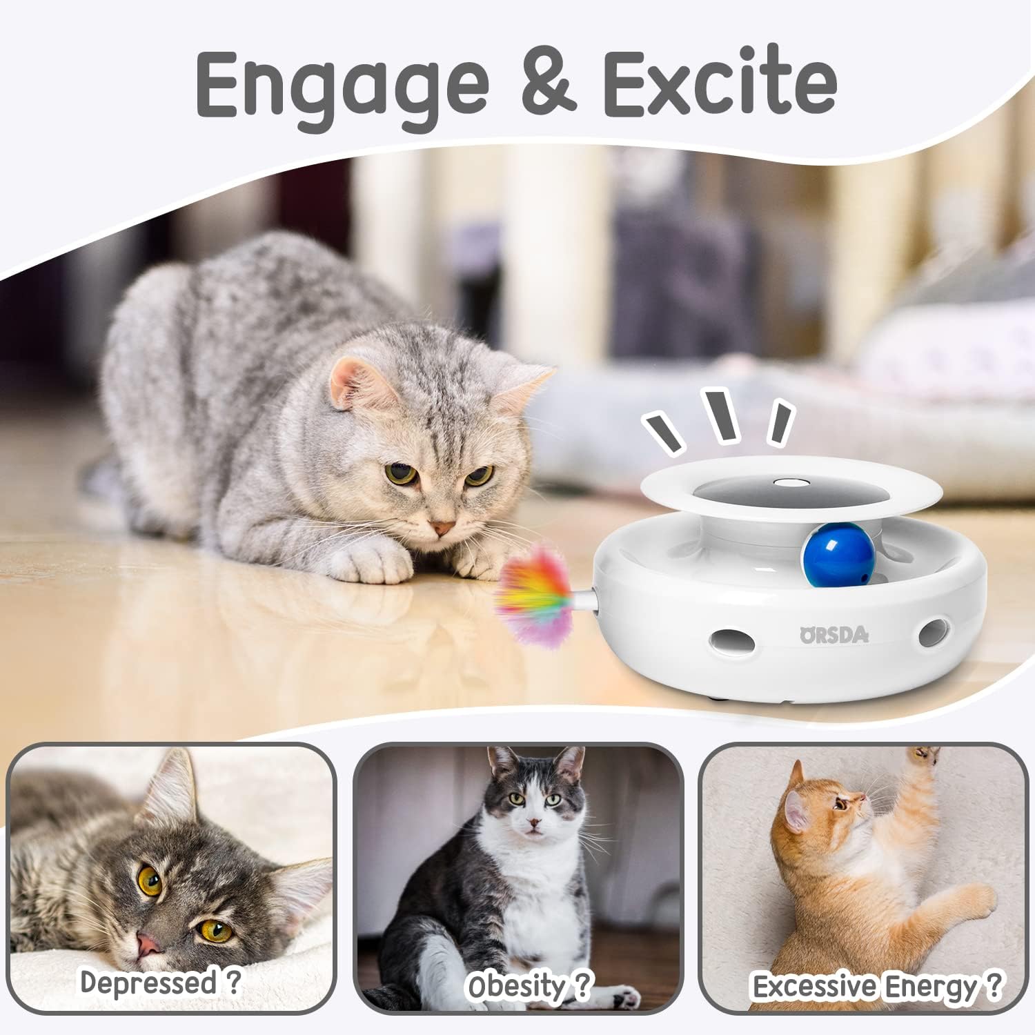 اسباب‌بازی موش گربه الکترونیکی  ، اسباب‌بازی‌های تعاملی   2 در 1  برند: T 60 Homreaim  کد : AB 850