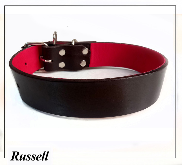 چرم صد در صد طبیعی بهمراه یراق مرغوب،قسمت زیرین تولید شده از چرم مصنوعی در رنگهای متفاوت و مناسب انواع سگ.