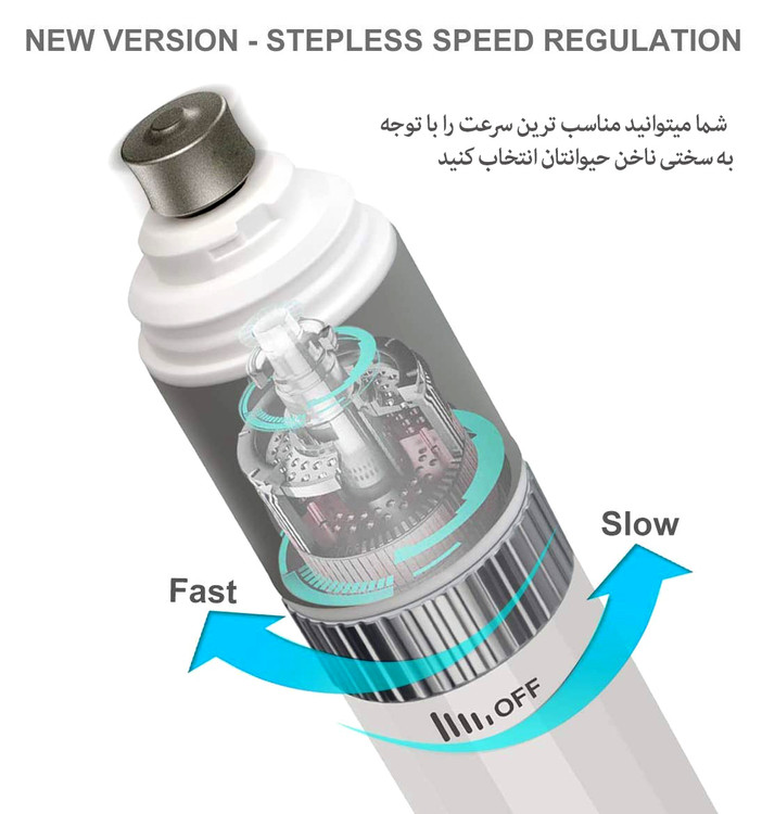 بسته به سختی ناخن سرعت مناسب را انتخاب کنید