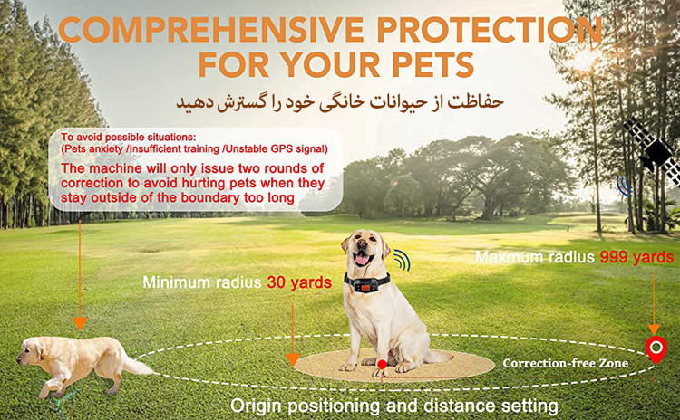 ین دستگاه کاملا ضد آب بوده و قابل شارژ با عمر باتری طولانی برای 30 تا 36 ساعت است و براحتی بر روی گردن حیوان تنظیم می شود.