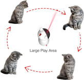 همچنین نشانگر لیزری هیجان انگیز، در یک الگوی تصادفی 360 درجه در طبقات می چرخد که غریزه شکار طبیعی حیوانات خانگی را به خود جلب می کند.