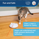 گربهها با توسل به غریزههای شکار خود دوست دارند لیزر را تعقیب کنند و حتی تنبلترین گربهسانان را نیز فعال نگه میدارند.