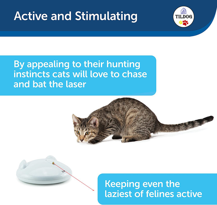 به لطف حالت خاموش شدن خودکار که باعث خاموش شدن اسباببازی پس از 10 دقیقه بازی میشود، طول عمر باتری را افزایش میدهد و به والدین حیوانات خانگی اجازه میدهد تا در روزهای طولانی به کار خود بپردازند،حیوان خانگی شما نیز درگیر و سرگرم شده و خسته نمیشود.