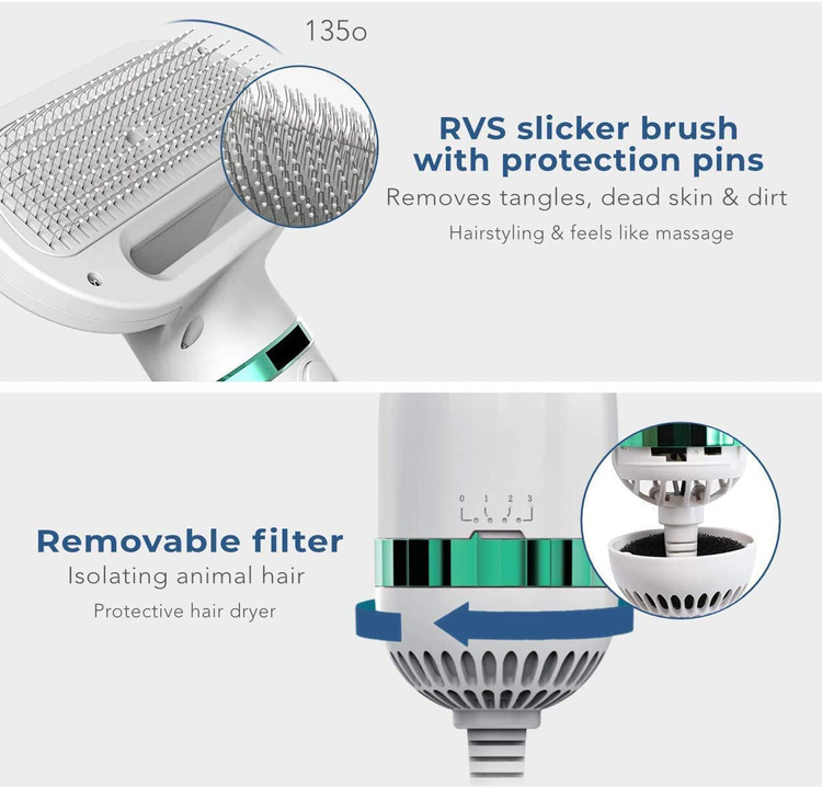 سشوار حیوان خانگی ما بی صدا (<60 دسی بل) است تا از ترسیدن حیوانات خانگی شما جلوگیری کند