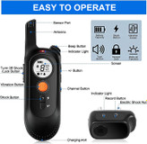 قفل صفحه کلید امنیتی و 3 حالت آموزش حالت های آموزشی: بوق، لرزش، شوک (سطح 1-9)، شما می توانید حالت آموزشی مناسب برای سگ خود را انتخاب کنید.