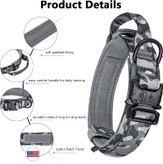 قلاده سگ آموزشی سگک دار از قلاده یکپارچه، برچسب جادویی و بند فلزی سریع با طراحی دوگانه استفاده می کند.