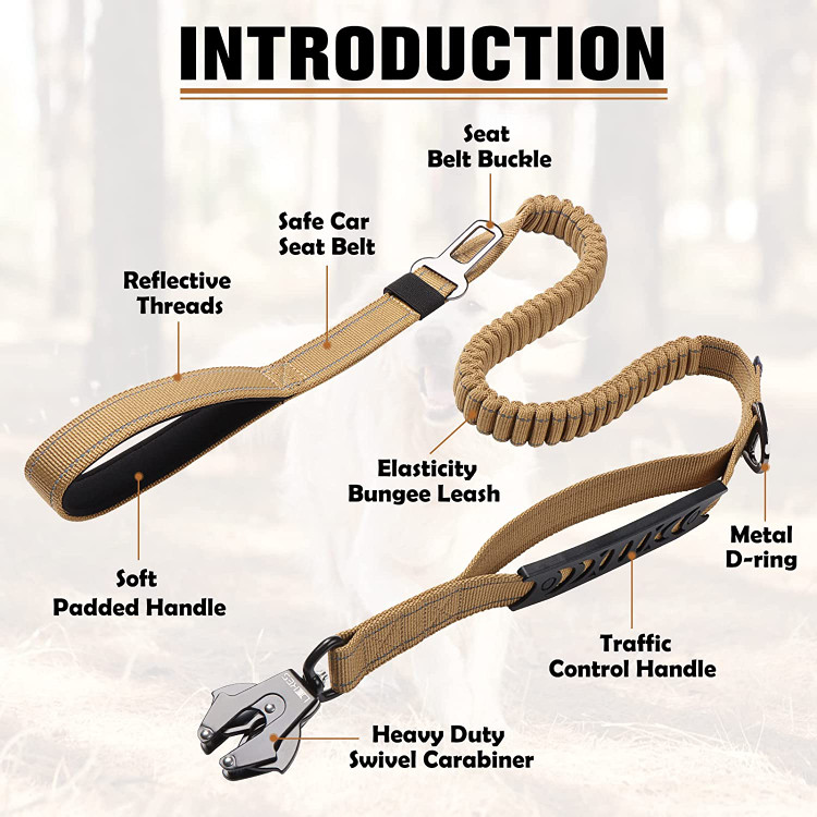 بند چند منظوره سگ بزرگ K9: ساخته شده از نایلون با استحکام بالا با دوخت جدید، این بند سنگین برای سهولت و دوام تقریباً 2 برابر قوی تر از بند های استاندارد است.