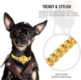 قلاده فلزی از جنس استنلس استیل با مقاومت بالا در برابر زنگ زدگی، خوردگی و کدر شدن، اکسیده نمی شود و قادر به تحمل سایش و پارگی زیاد است و به حداقل تعمیر و نگهداری نیاز دارد و این باعث می شود که لوازم جانبی محبوب تری باشد.