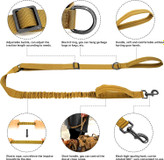 مجموعه کامل بند قلاده مهار تاکتیکی سگ شامل: 1 بند جلیقه سگ نظامی + 2 کیف کوله پشتی + 1 قلاده سگ آموزشی تاکتیکی با سگک آزاد کردن سریع + 1 بند سگ آموزشی بانجی قابل تنظیم با 2 دستگیره های پر شده + 3 تکه پرچم منعکس کننده.