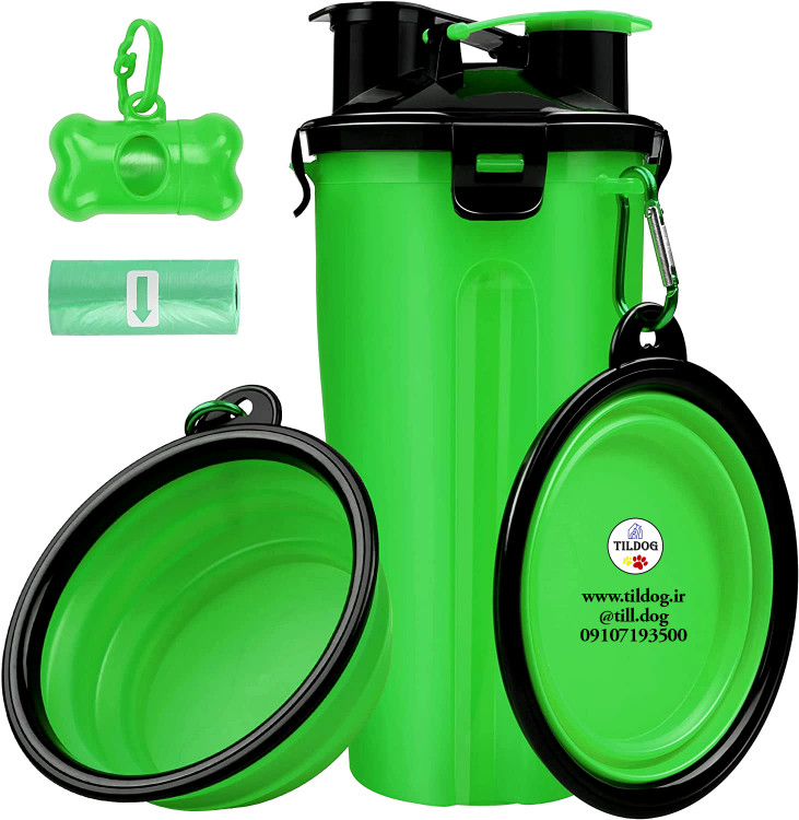 طراحی شده با دو محفظه در یک بطری، یکی برای غذای خشک و دیگری برای آب. با دو درب دهانه گشاد در بالای کلاهک، برای پخش تنقلات یا ریختن آب آسان است.