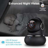 این دوربین وای فای زاویه دید وسیع تری را با عملکرد افقی 360 درجه و عمودی 110 درجه برای پوشش کامل خانه شما، بدون نقطه کور فراهم می کند.